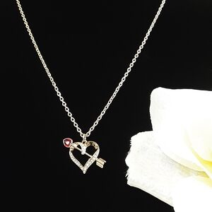 Handmade Heart Necklace Gold 21" Chain